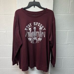 Lane Bryant Stay Spooky Maroon Sweatshirt